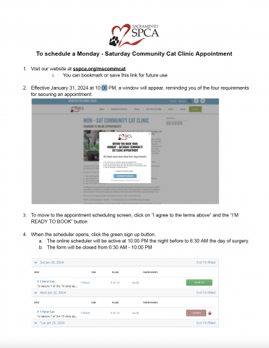Appointment sign-up instructions