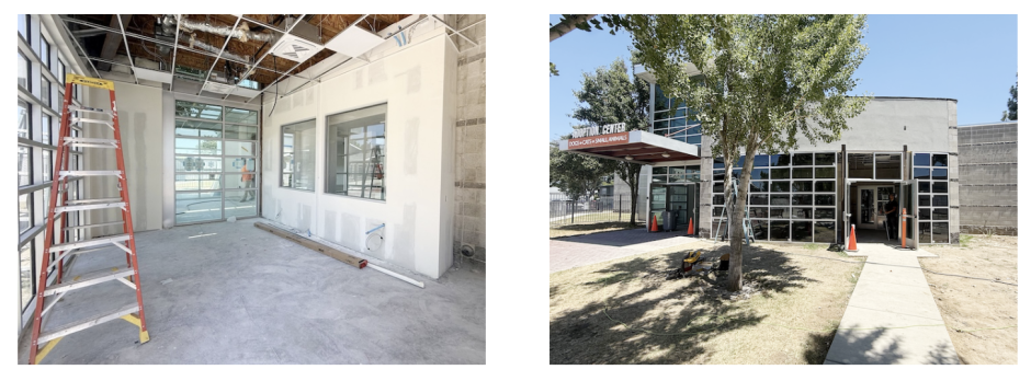 Photos of adoption center construction